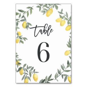 Numéro De Table Boho Aquarelle Laine de citron Tableau 6