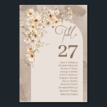 Numéro De Table Boho arch neutre fleur sauvage nombre avec des nom<br><div class="desc">Découvrez le meilleur de l'esthétique contemporaine avec notre design exclusif "Ivory Boho Fleurs sauvages. Il est méticuleusement composé d'une palette étonnante de teintes neutres modernes, mêlant harmonieusement ieusement ivoire et tons beige et marron. Les graphismes fleurs sauvages évocateurs sont nichés dans une arche bohème complexe - une poésie visuelle parfaite...</div>