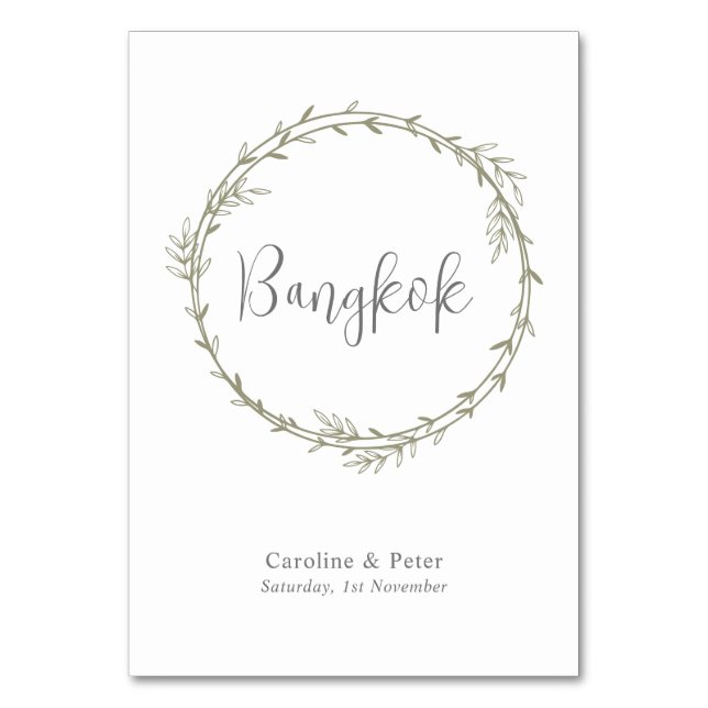 Numéro De Table Boho Bamboo Feuille Botanique Vert doux et élégant (Par défaut)