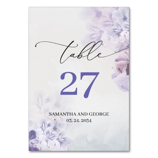 Numéro De Table Boho bleu lilas violet doux et roux (Par défaut)