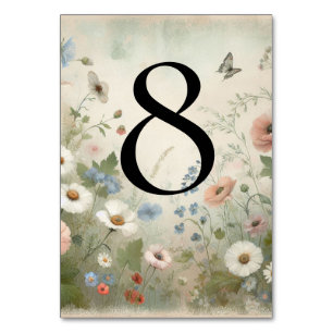 Numéro De Table Boho Blooms et Vintage Vows Mariage
