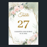 Numéro De Table Boho Blush rose floral eucalyptus or<br><div class="desc">Venez vous réjouir pour votre mariage avec ce design charmant pour les numéros de table avec ces adorables aquarelles Aquarelle bleu peinte à la main fleurs roses pivoines mélangent sauge eucalyptus vert et combiné écriture moderne. Montrez-leur qu'ils votre attention spéciale et Donnez-leur un moment de fête inoubliable. N'hésitez pas à...</div>