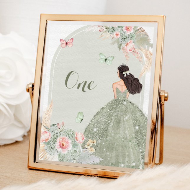 Numéro De Table Boho Blush Rose Sage Vert Quinceañera (Créateur téléchargé)