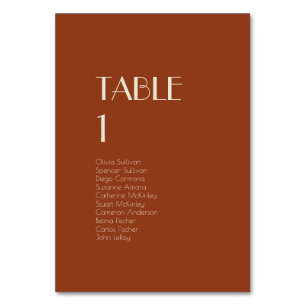 Numéro De Table Boho Deco d'automne Nombre de tables rouille inv
