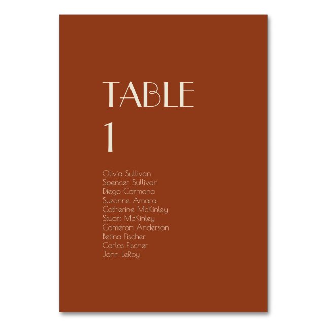 Numéro De Table Boho Deco d'automne | Nombre de tables rouille inv (Par défaut)