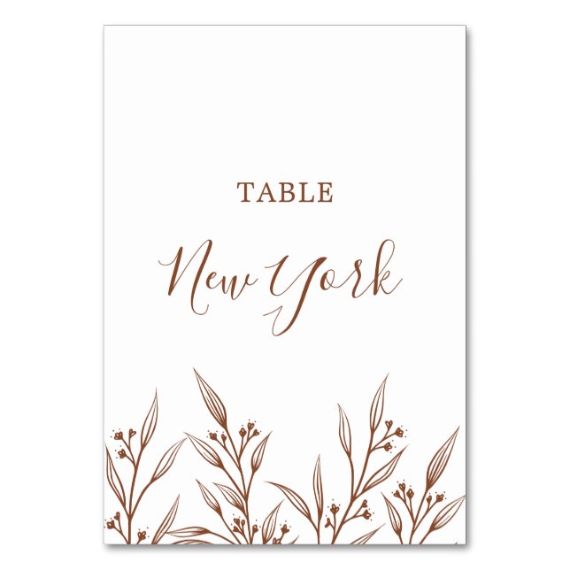 Numéro De Table Boho Earthy Botanical Élégant ivoire (Par défaut)