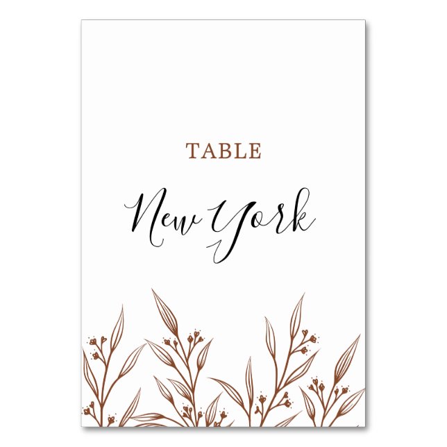 Numéro De Table Boho Earthy Botanical Élégant ivoire (Par défaut)