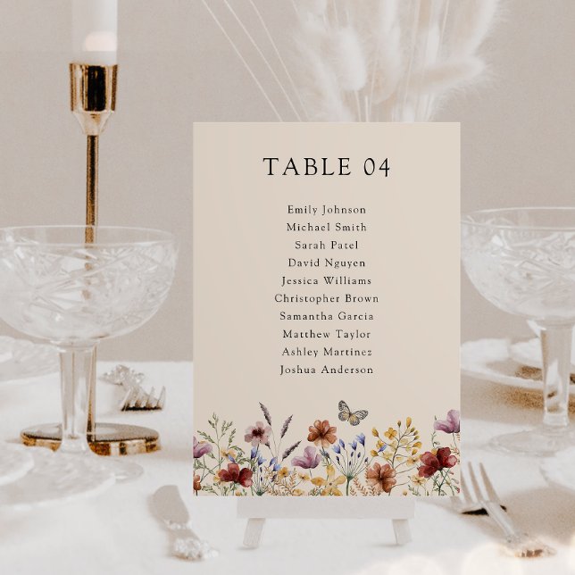 Numéro De Table Boho Fleur Sauvage (Boho Wildflower Table Number
)