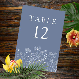 Numéro De Table Boho Fleur sauvage moderne Mariage aquarelle