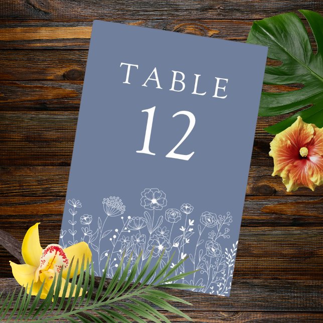 Numéro De Table Boho Fleur sauvage moderne Mariage aquarelle (Créateur téléchargé)