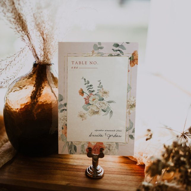 Numéro De Table Boho Floral Greenery Botanique | Mariage (Créateur téléchargé)