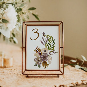 Numéro De Table Boho Mariage de automne Rustique Nature Botanique