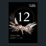 Numéro De Table Boho noir et naturel Mariage - noir<br><div class="desc">Habille tes tables de mariage ou de fête avec ta carte Black & Natural Floral Boho - Black Mariage Table Number Card.</div>