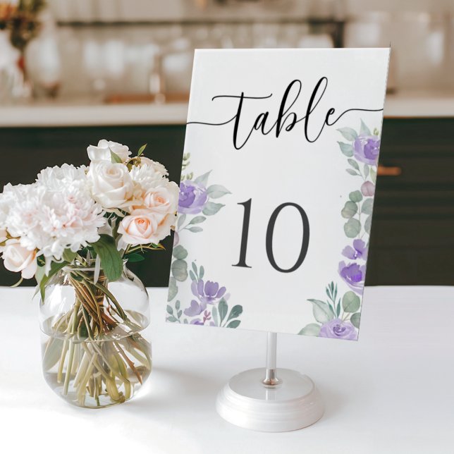 Numéro De Table Boho Purple Floral Wedding (Créateur téléchargé)