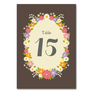 Numéro De Table Boho Rustic Floral Mariage