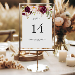 Numéro De Table Boho rustique coloré Mariage floral