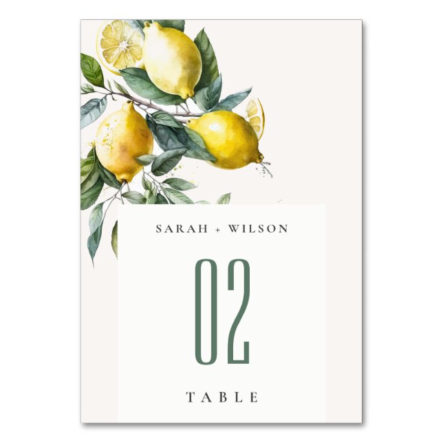 Numéro De Table Boho Rustique Minimal Jaune Lemon Jardin Mariage (Par défaut)
