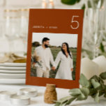 Numéro De Table Boho Terracotta Minimaliste Mariage Photo<br><div class="desc">Boho Terracotta Minimaliste Mariage Photo Numéros</div>