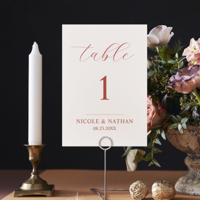 Numéro De Table Boho Terracotta Terre Tone Rust & Beige Mariage (Créateur téléchargé)