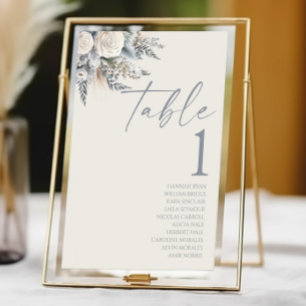 Numéro De Table Boho White Rose Floral Mariage Jardin