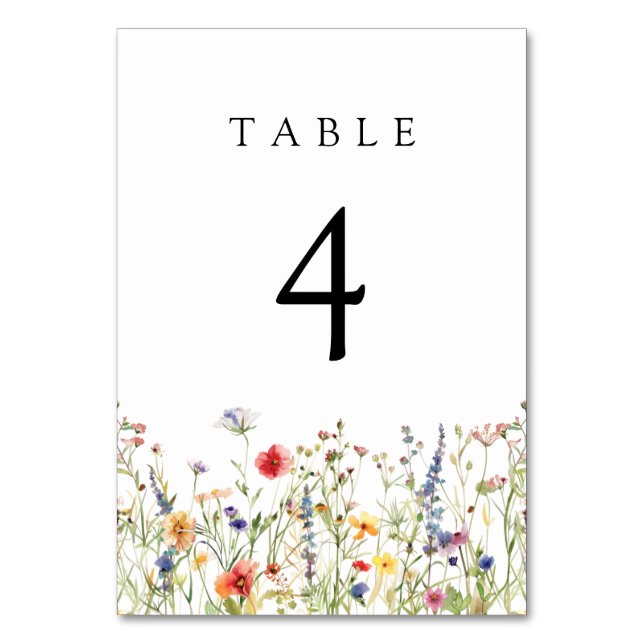 Numéro De Table Bold Wildflower Wedding Table Number (Par défaut)