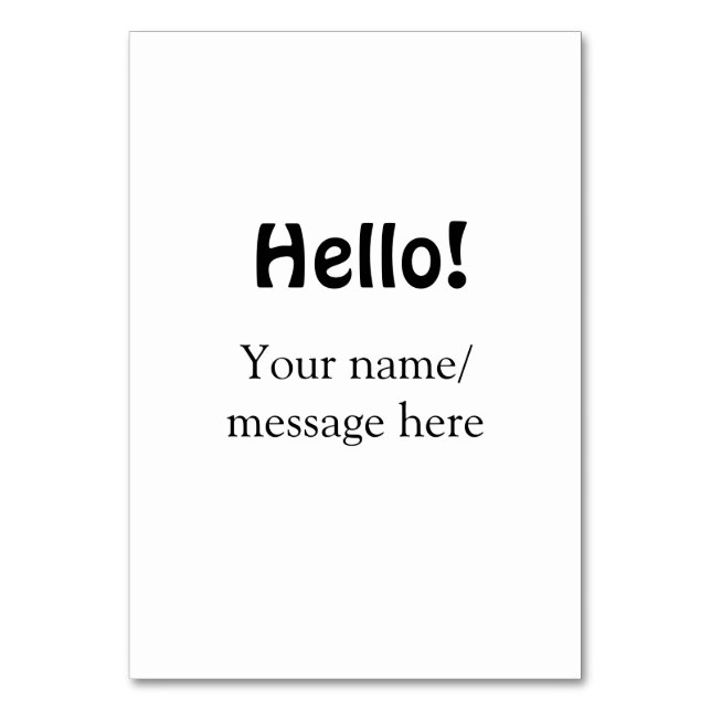 Numéro De Table Bonjour ajouter un message de nom simple minimum é (Par défaut)