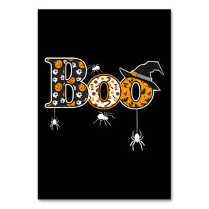 Numéro De Table Boo Avec Araignées Et Sorcière Casquette Halloween