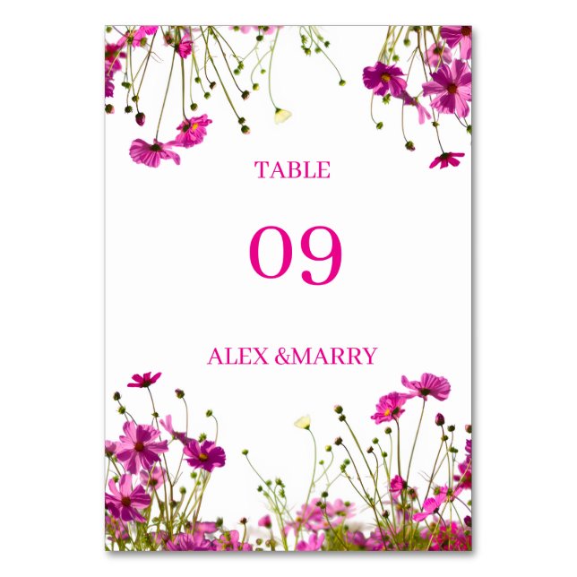 Numéro De Table Bordure de jardin de fleurs sauvages modernes cart (Par défaut)