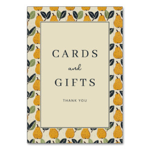 Numéro De Table Bordure de poire vintage beige chaud