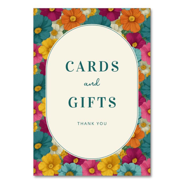 Numéro De Table Bordure de reconnaissance florale joyeuse (Par défaut)