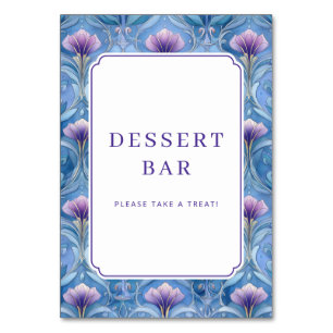 Numéro De Table Bordure florale bleue joyeuse