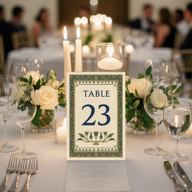 Numéro De Table Bordure florale et de feuilles égyptienne – Modifi (Créateur téléchargé)