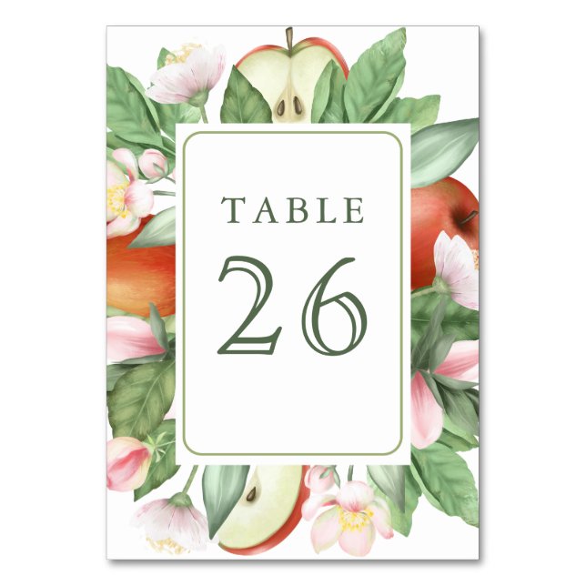Numéro De Table Botanical Floral Red Apple Orchard Wedding (Par défaut)