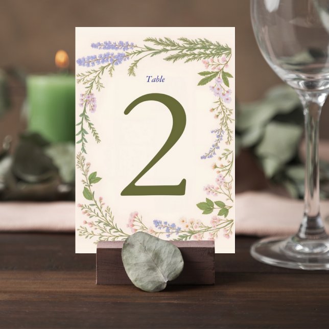 Numéro De Table Botanical Wedding Table Number Card (Créateur téléchargé)