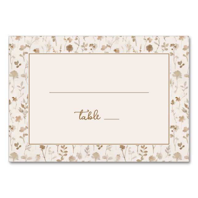 Numéro De Table Botanique Beige Serein (Devant)