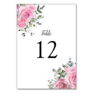 Numéro de table botanique Eucalyptus Rose Poussiér