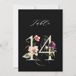 Numéro de table botanique floral 5x7 n°14, Numéro