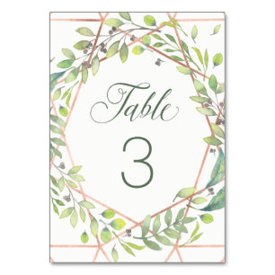Numéro De Table Botanique moderne Mariage d'apparence cuivre