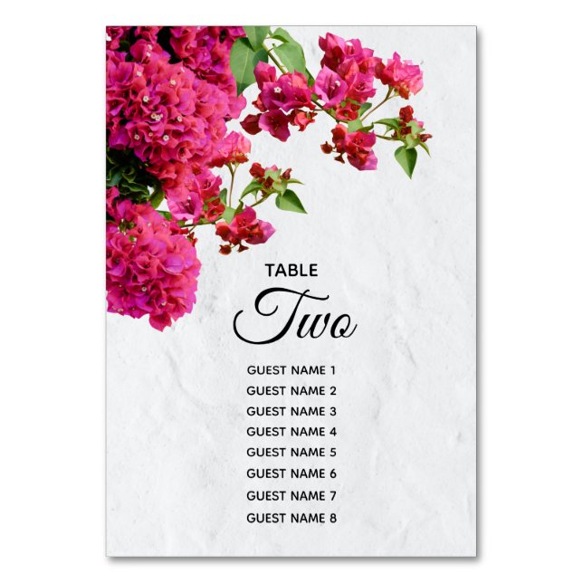 Numéro De Table Bougainvillea Méditerranée Grec Mariage (Par défaut)