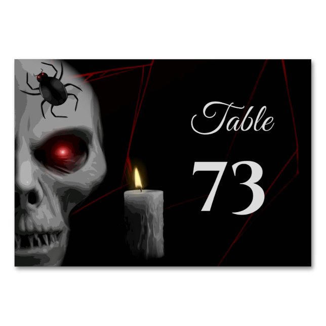 Numéro De Table Bougie d'araignée gothique - Halloween Moody foncé (Devant)