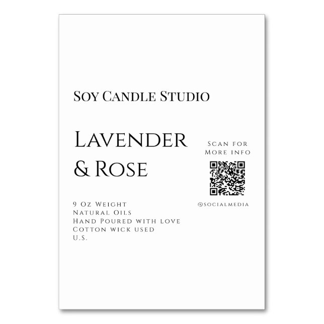 Numéro De Table Bougie de soja rose Lavender entreprise ajouter q  (Par défaut)