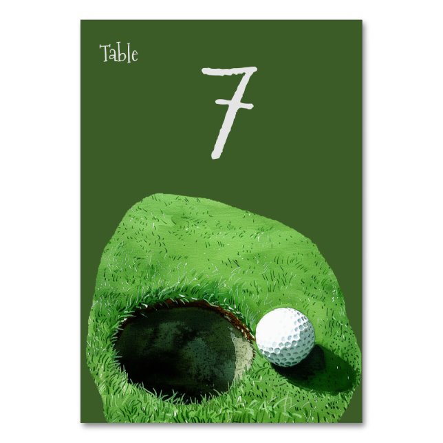 Numéro De Table Boule de golf à côté du trou pour Golfer Party (Par défaut)