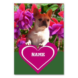 Numéro De Table Bouledogue français coeur Mère Bouledogue Français