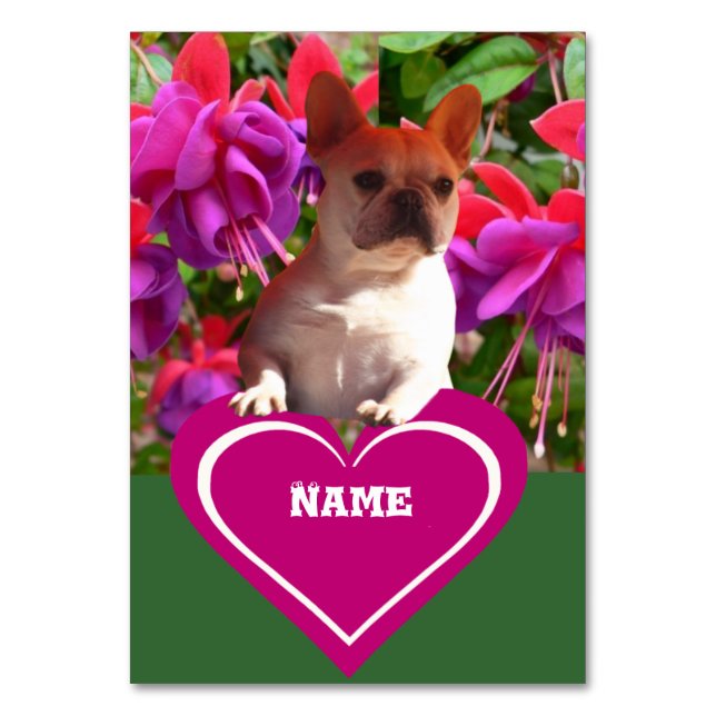 Numéro De Table Bouledogue français coeur Mère Bouledogue Français (Par défaut)