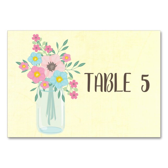 Numéro De Table Bouquet de campagne personnalisable (Devant)