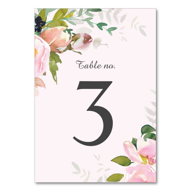 Numéro De Table Bouquet de fleurs rose Réception de mariage (Par défaut)