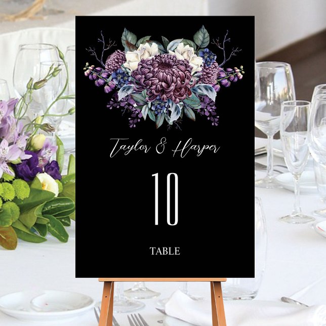 Numéro De Table Bouquet de mariage gothique esthétique sombre (Créateur téléchargé)
