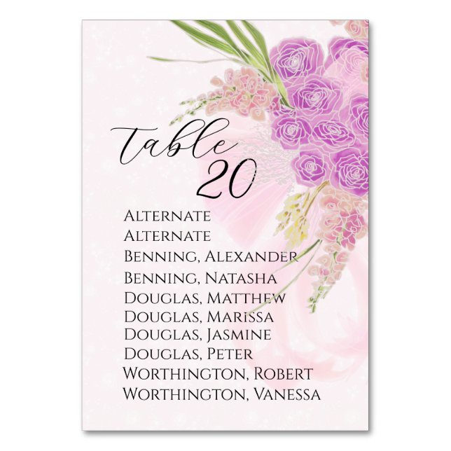 Numéro De Table Bouquet de ruban rose doux La Boca Vendretti  (Par défaut)