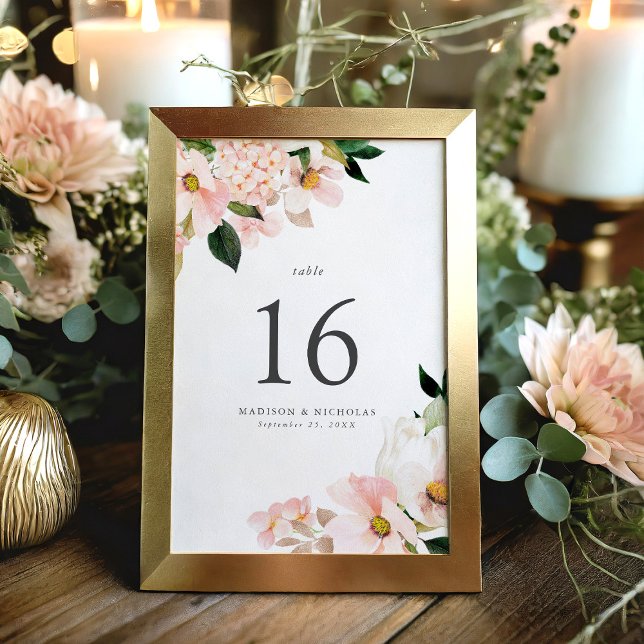 Numéro De Table Bouquet Floral Mariage Teinte Printanière (Créateur téléchargé)