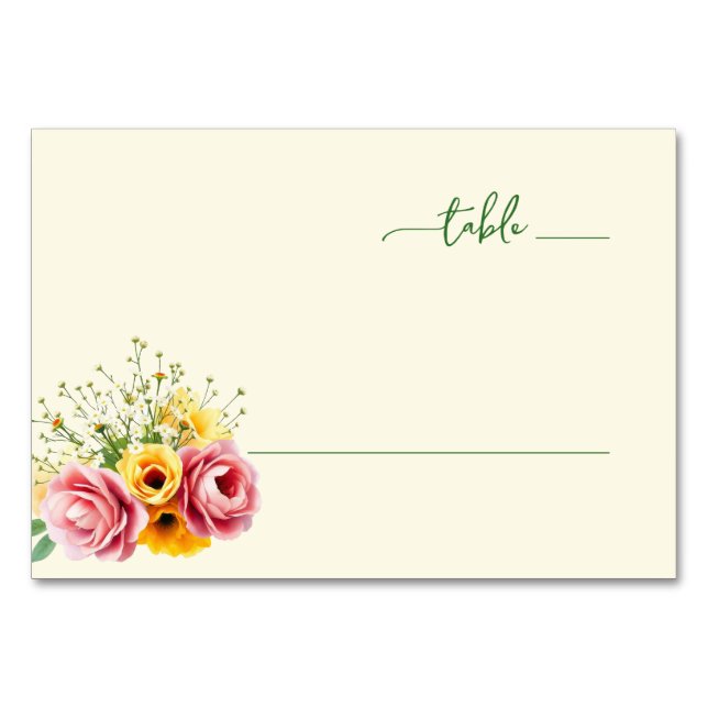 Numéro De Table Bouquet floral pastel serein (Devant)